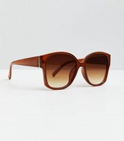 New Look Rust Square Frame Sunglasses